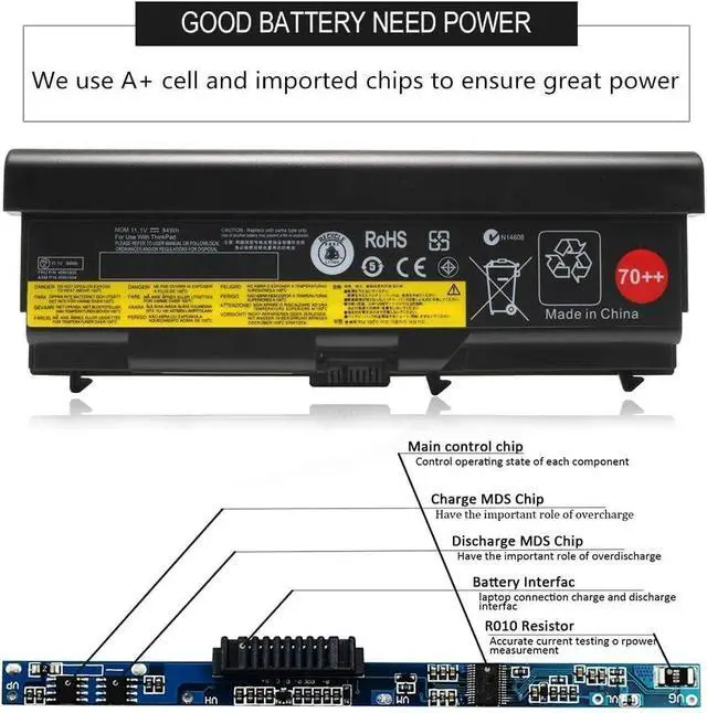 Alt view image 3 of 7 - LQM 11.1V 94Wh/8.4Ah Laptop Battery for Lenovo ThinkPad