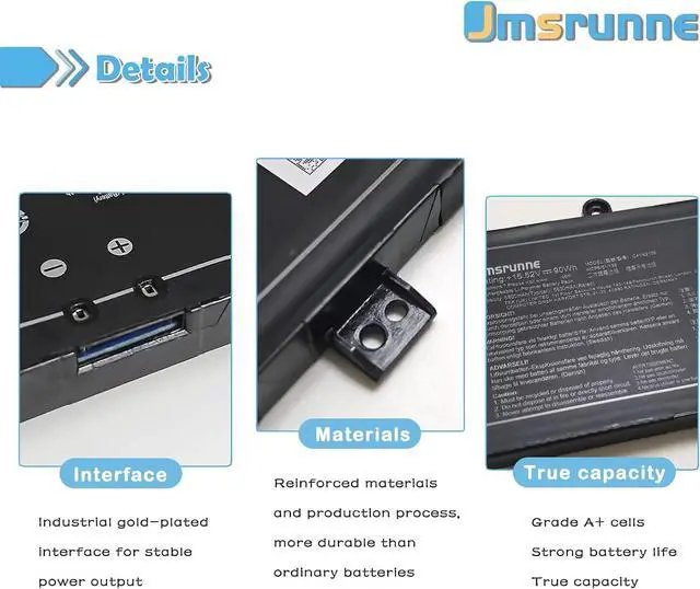 Alt view image 3 of 7 - C41N2109 90Wh Laptop Battery Replacement for Zephyrus M16 GU604VZ GU604VI GU604VY ROG Flow X16 GV601 Strix G18 G814J Strix Scar 16 G634J Strix G16 G614J Strix Scar 18 G834J series 0B200-04200000