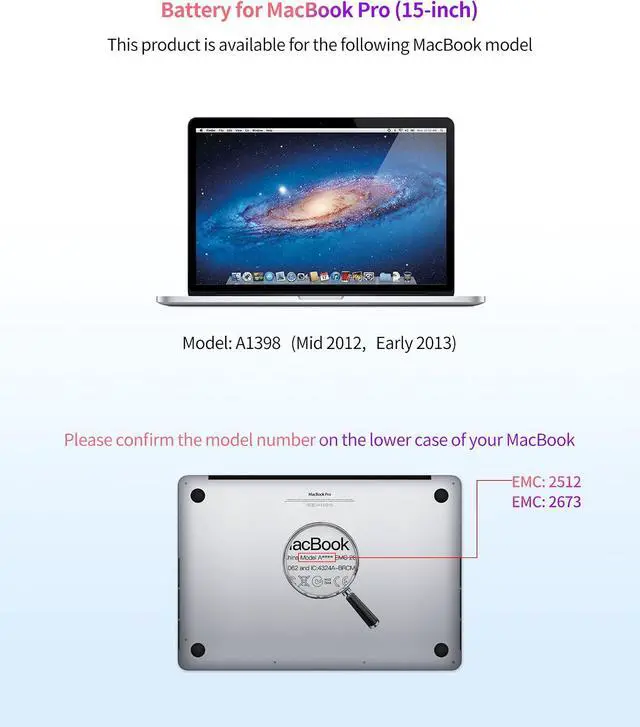 Alt view image 2 of 6 - ASMARK Replacement Battery for MacBook Pro A1398, Retina 15-Inch, 2012-2013