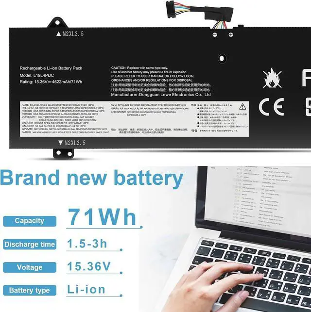 Alt view image 4 of 7 - L19L4PDC Battery Replacement for Lenovo Ideapad Yoga 7-14ITL5 82BH 7-15ITL5 82BJ Yoga 7i (15 inch) 2 in 1 Series, 5B10Z26482 SB10Z26481 5B10Z26485 SB10Z26483 5B10Z26479 SB10Z26486 L19C4PDC L19M4PDC
