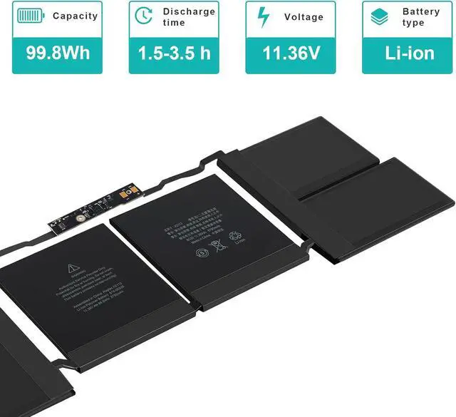 Alt view image 2 of 7 - Futurebatt A2113 A2141 Battery Compatible with MacBook Pro 16-inch A2141Release 2020 2019 EMS 3347 MVVJ2xx/A MVVK2xx/A MVVL2xx/A MVVM2xx/A