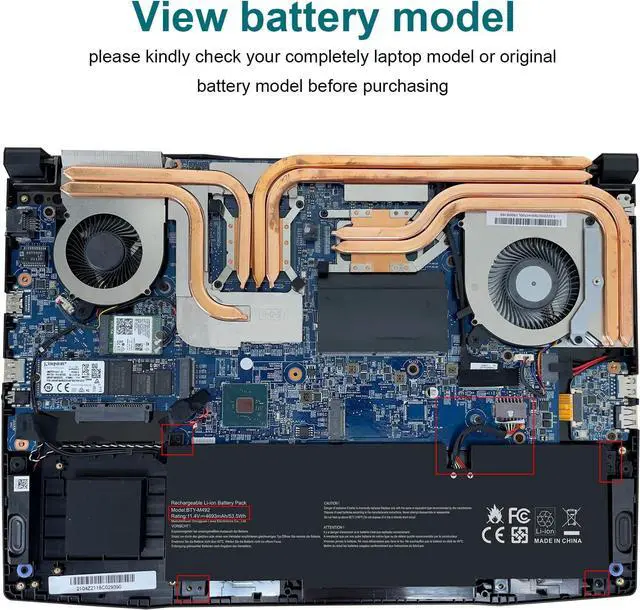 Alt view image 6 of 7 - TREE.NB BTY-M492 Laptop Battery Replacement for MSI WF66 WF76 11UI 11UJ Katana GF66 11UD 12UG 12UX GF76 11UE 12UD Crosshair 15 17 A11UCK A11UDK A11UEK Sword 15 A11U A11UD Pulse