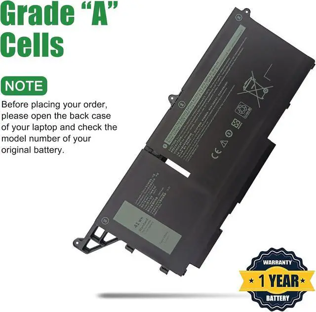 Alt view image 4 of 6 - 293F1 CPX-51R71 41Wh Laptop Battery Replacement for Dell Latitude 5330 5430 5530 7330 7430 7530 Precision 3570 Series Notebook 051R71 51R71 Black 11.25V 3467mAh