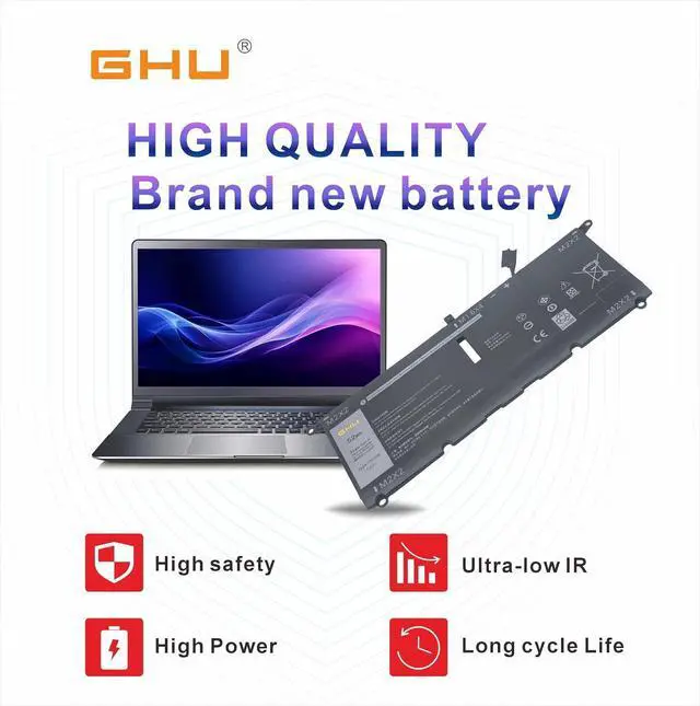 Alt view image 3 of 7 - GHU DXGH8 G8VCF Laptop Battery 52Wh Replacement for Dell XPS 13 9370 9380 7390, Inspiron 13 5390 5391 7391 2-in-1, Latitude 3301, Vostro 5390 5391, Compatible with 0H754V H754V HK6N5