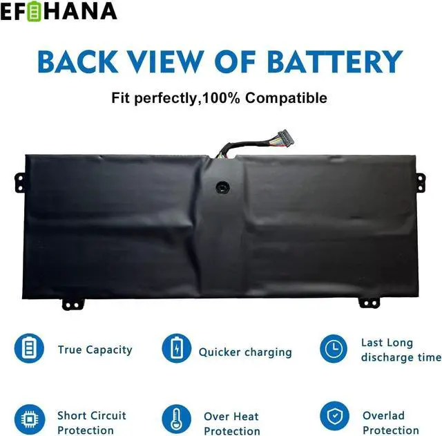 Alt view image 3 of 7 - L16L4PB1 L16M4PB1 L16C4PB1 Laptop Battery Replacement for Lenovo ideapad Yoga 720-13IKB 730-13IKB Yoga 730-13IWL Series Notebook 5B10M52738 5B10M52739 5B10M52740 7.72V 48Wh 6217mAh 4-Cells