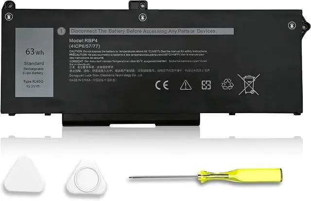 Main image of RJ40G 63Wh Laptop Battery Replacement for Dell Latitude 15 5520 Latitude 14 5420 Precision 15 3560 for WY9DX P137G P104F 1K2CF 075X16 0WK3F1 P104F001 P104F002 075X16 1K2CF 0M3KCN 005R42 M033W