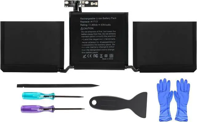 Main image of A2159 A1708 Battery Replacement for MacBook Pro 13 inch A1708 (Late 2016, Mid 2017) A2159(2019) A2289(2020) A2338(2020,2022) A1713 A2171 Battery