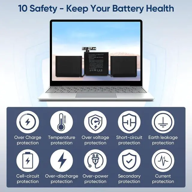 Alt view image 5 of 7 - A2159 A1708 Battery Replacement for MacBook Pro 13 inch A1708 (Late 2016, Mid 2017) A2159(2019) A2289(2020) A2338(2020,2022) A1713 A2171 Battery