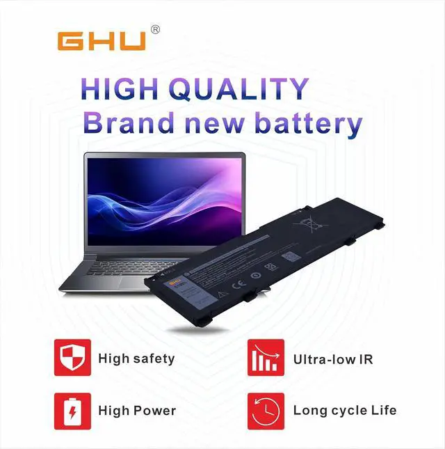 Alt view image 3 of 5 - GHU MXV9V Laptop Battery 60Wh Replacement for Dell Latitude 5300 5310 7300 7400 Inspiron 7300 7306 2-in-1, 5VC2M 05VC2M 829MX 0829MX P96G P97G