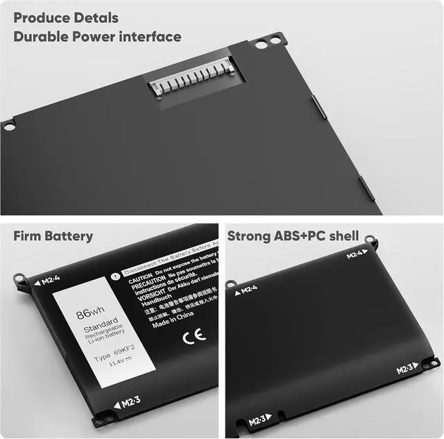 Alt view image 3 of 7 - New 86Wh 69KF2 Battery Replacement for Dell G7 15 7500 G15 5510 5511 5515 5520 5521 XPS 15 9500 9510 9520 Precision 5550 5560 5570 Alienware M15 R3 R4 M17 R3 R4 Inspiron 7510 7610 7620 P87F P91F P45E