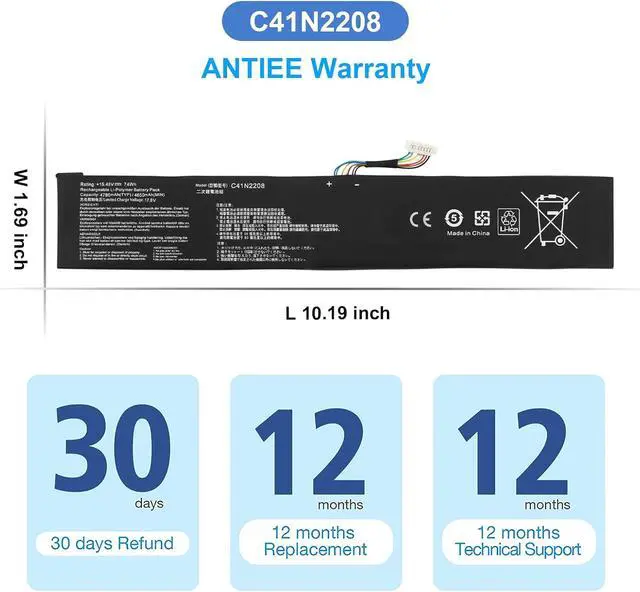 Alt view image 7 of 7 - ANTIEE C41N2208 Battery Compatible with ASUS ROG Ally RC71L