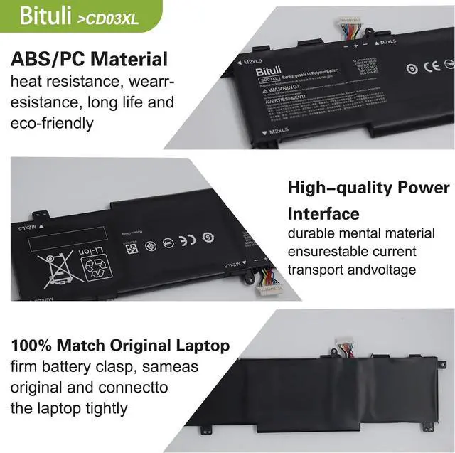 Alt view image 3 of 6 - SD03XL Battery for HP Omen 15 2020 15-EK0000 / Omen 15-EN 15-EN0000 Series SD06XL SDO6XL HSTNN-089U HSTNN-DB9U HSTNN-OB1R L84356-2C1 L84357-AC1 L84392-005 L84394-005 52.5Wh