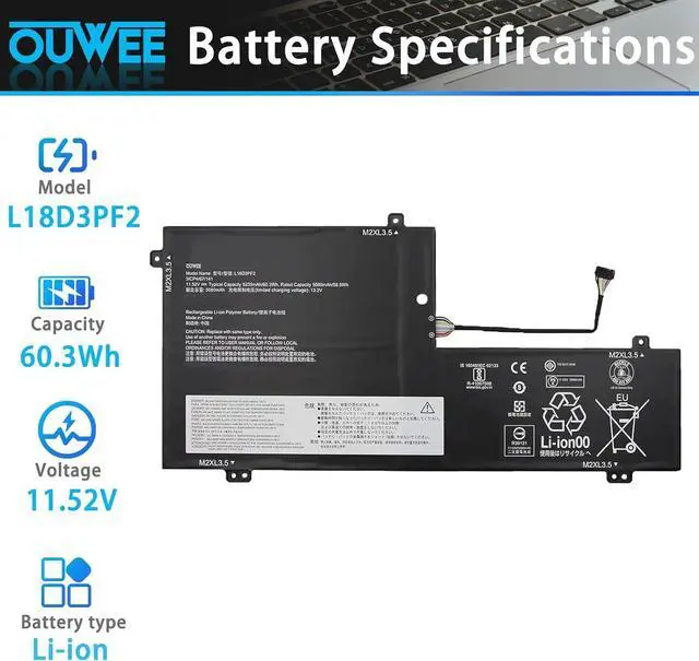 Alt view image 2 of 5 - L18D3PF2 L18M3PFA Laptop Battery Compatible with Lenovo Yoga C740-15IML Series Notebook 5B10T83740 5B10W67402 5B10T83739 5B10W67258