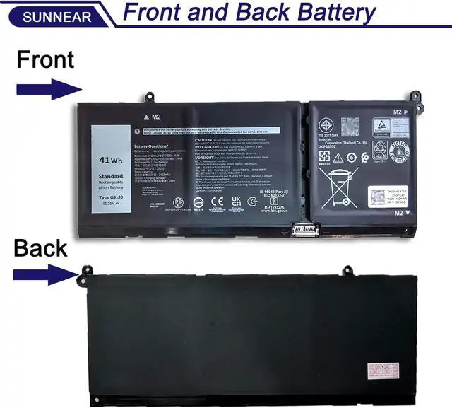 Alt view image 3 of 6 - 41Wh G91J0 Laptop Battery Dell Latitude 3520 3420 3320 3330 Inspiron 3510 3511 3515 3525 3530 5310 5410 5418 5510 5515 5518 14 Plus 7420 7415 2-in-1 Vostro 5620 5625 11.25V