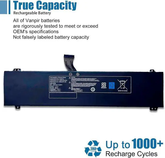 Alt view image 5 of 6 - GKIDT-03-17-3S2P-0 Laptop Battery Compatible with XPG Xenia 15 XMG Fusion 15 XFU15L19 GLIDK-00-15-3S2P-0 GKIDT-00-13-3S2P-0 11.4V 93.48Wh 8200mAh 6Cell