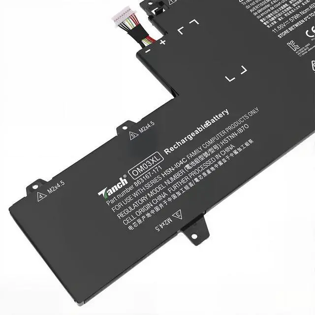 Alt view image 6 of 6 - Tanch OM03XL Laptop Battery Replacement for HP Elitebook x360 1020 G2 11.55V 4935mAh 57W