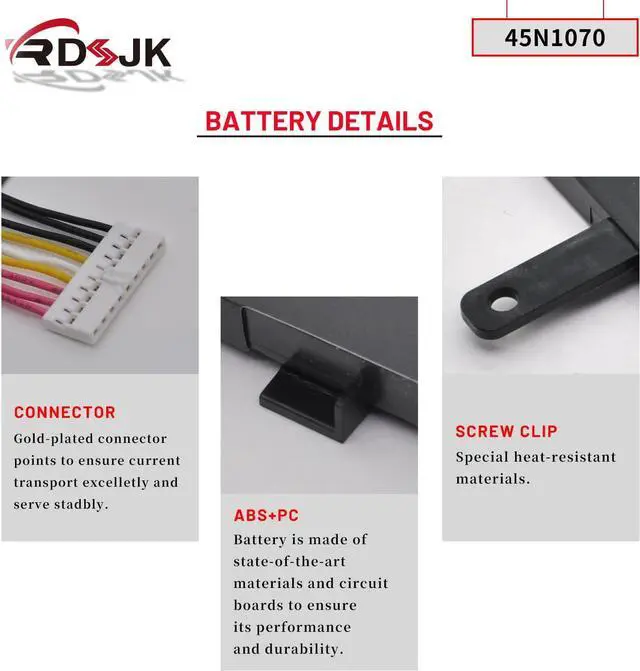 Alt view image 5 of 7 - 45N1070 45N1071 Laptop Battery for Lenovo ThinkPad X1 Carbon 1st Gen 2013 2014 2015 3443 3444 3448 3460 3462 3463 X1C 3460-CLG 3444-2GU 3444-55U X1Carbon Series 4ICP4/51/95 14.8V 46Wh