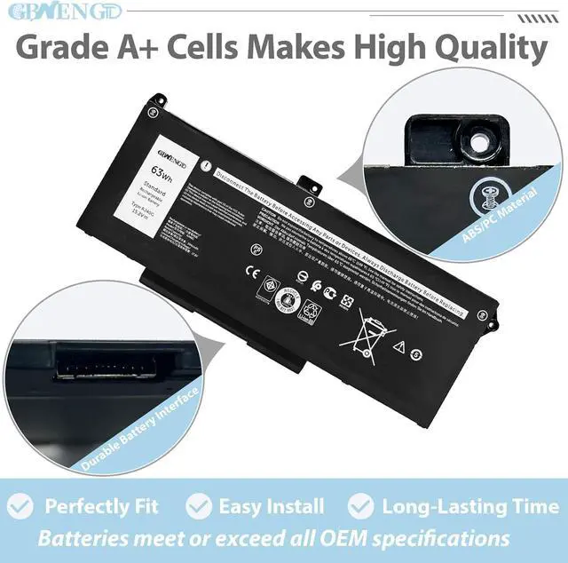 Alt view image 3 of 7 - RJ40G Battery Replacement for Dell Latitude 14 5420 15 5520 Precision 15 3560 P137G P137G001 P104F P104F001 P104F002 Series 01K2CF 075X16 WY9DX 0WK3F1 0M3KCN 005R42