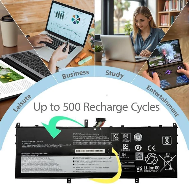 Alt view image 7 of 7 - L19C4PD1 Battery Replacement for Yoga C640-13IML LTE IdeaPad Yoga 6-13ARE05 6-13ALC6 Series L19M4PD1 L19D4PD1 L19L4PD1 5B10U65274 SB10W67395 2ICP5/44/128-2