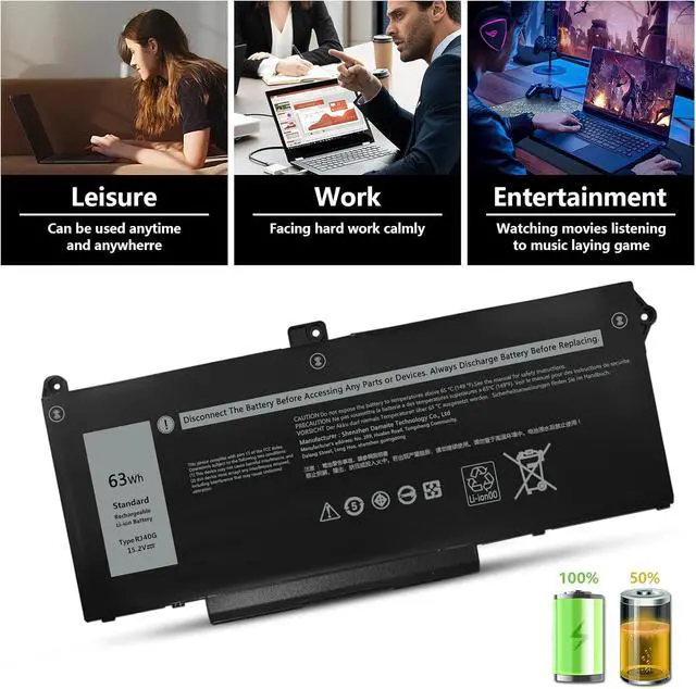 Alt view image 6 of 7 - 63Wh RJ40G Type Notebook Battery, Suitable for Dell Latitude 14 5420, 15 5520 and 15 3560 Series Computers. Product Serial Number: PN 01K2CF 075X16 WY9DX 0WK3F1 0M3KCN 005R42 15.2V/3941mAh