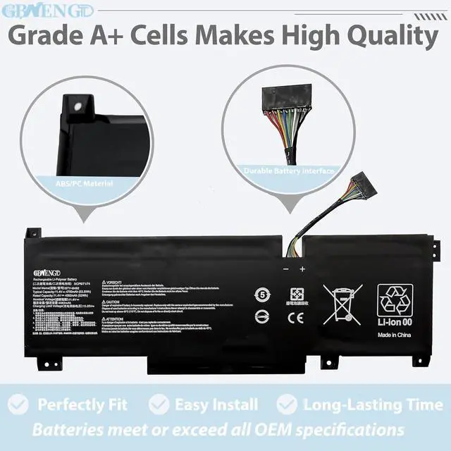 Alt view image 3 of 7 - BTY-M492 Laptop Battery Replacement for MSI WF66 WF67 11UI 11UJ Crosshair 15 17 A11UCK Katana GF66 GF76 11UC 15 17 Bravo 15 B5DD Pulse GL66 GL76 11UDK Sword 15 A11U Series 3-Cell