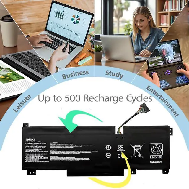 Alt view image 7 of 7 - BTY-M492 Laptop Battery Replacement for MSI WF66 WF67 11UI 11UJ Crosshair 15 17 A11UCK Katana GF66 GF76 11UC 15 17 Bravo 15 B5DD Pulse GL66 GL76 11UDK Sword 15 A11U Series 3-Cell