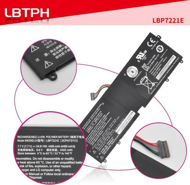 Alt view image 3 of 7 - LBP7221E LBG722VH Compatible Laptop Battery Replacement for LG Gram 13Z940 14Z950 15Z960 15Z950 Series 7.7V 34.61Wh