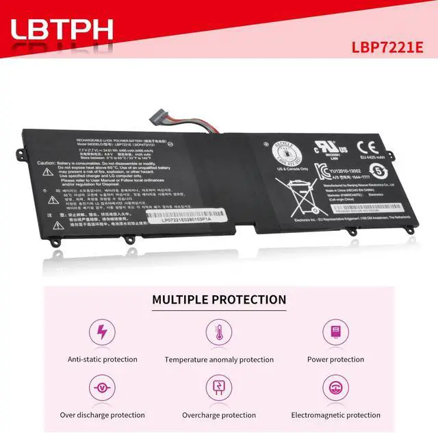 Alt view image 5 of 7 - LBP7221E LBG722VH Compatible Laptop Battery Replacement for LG Gram 13Z940 14Z950 15Z960 15Z950 Series 7.7V 34.61Wh