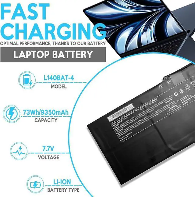 Alt view image 2 of 7 - L140BAT-4 Laptop Battery Replacement for CLEVO L140CU L141CU L140MU L141MU for Clevo Schenker VIA 14 Wooking Jiasha ST Pro 7.7V 73Wh