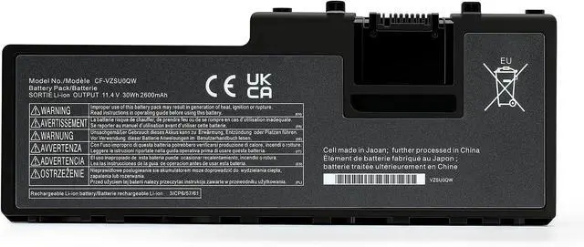 Main image of CF-VZSU0QW Battery Replacement for Panasonic Toughbook CF-20 & Toughpad FZ-A2 CF-VEK20 Series, CF-20A0205NG FZ-A2A203CA3, Fits CF-VZSU0QJS CF-VZSU0QK CF-VZSU0QQ CF-VZSU0QR