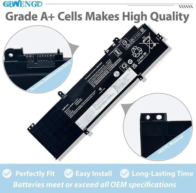 Alt view image 3 of 7 - L21L3P71 L21C3P71 Laptop Battery for Lenovo ThinkPad T14 P14s Gen 3 ThinkPad T14 P14s Gen 4 Series SB10W51966 5B10W51865 L21M4P71 L21C4P71 L21D4P71 L21M3P71 L21L4P71 L21M4P72