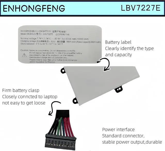 Alt view image 3 of 6 - LBV7227E Laptop Battery Replacement for LG Gram 15 2020 15Z90N 16 2021 16T90P 16ZD90P 16Z90P 2-in-1 17 2020 17Z90N 17 2021 TYPE-71M Fusion Splicer Battery
