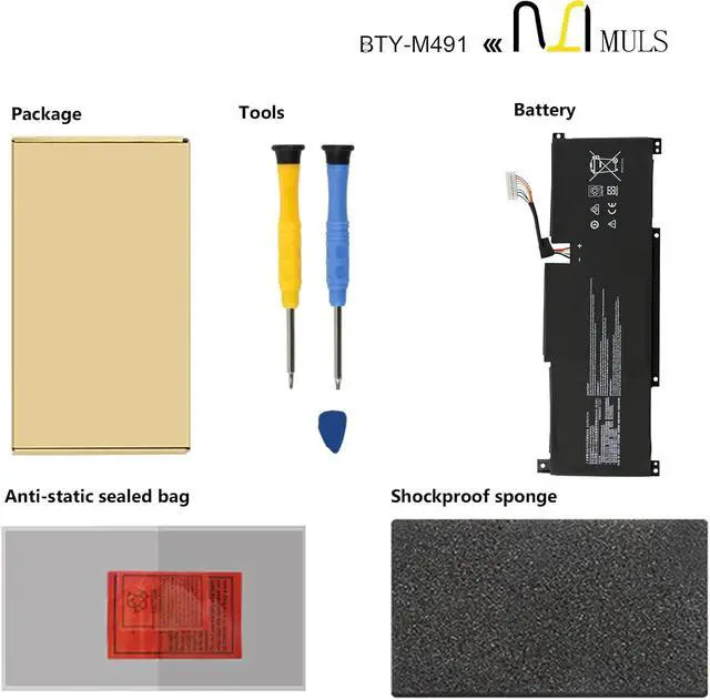 Alt view image 6 of 7 - MULS BTY-M491 Laptop Battery for MSI Modern 15 A10M A10RAS A10RB A10RD A11M