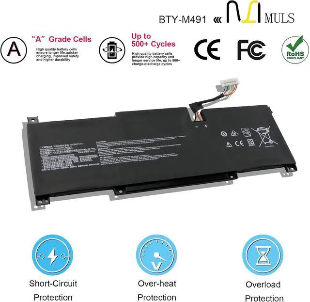 Alt view image 4 of 7 - MULS BTY-M491 Laptop Battery for MSI Modern 15 A10M A10RAS A10RB A10RD A11M