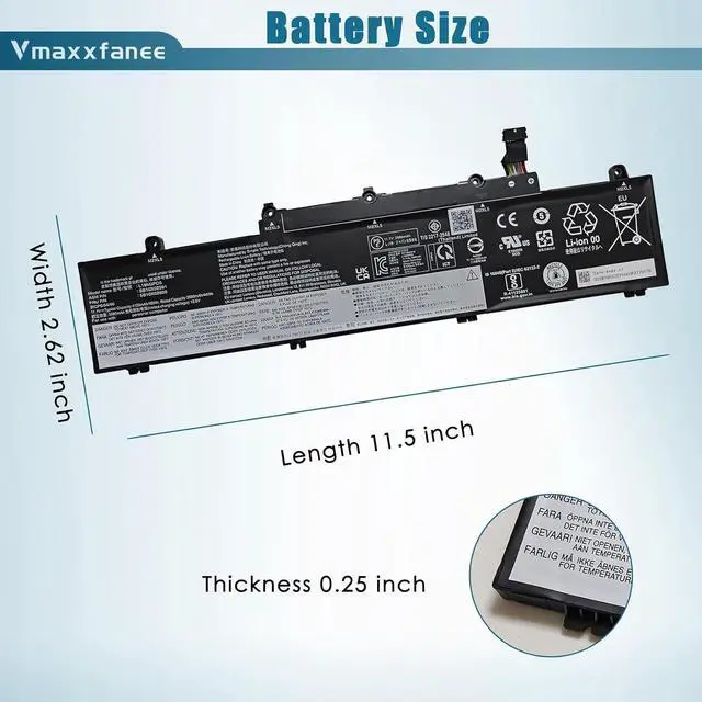 Alt view image 6 of 7 - 45Wh L19M3PD5 L19L3PD5 L19C3PD5 L19D3PD5 Laptop Battery Replacement for Lenovo ThinkPad E15 Gen 2/E15 Gen 3/E15 Gen 4/E14 Gen 2/E14 Gen 3/E14 Gen 4 Series L20L3PD4 L20M3PD4 L20C3PD4
