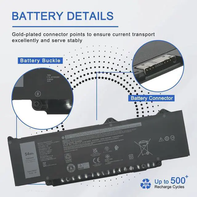 Alt view image 5 of 6 - JOTACT DR02P R73TC 54Wh Laptop Battery Replacement for Precision 3590 3580 3480 Dell Latitude 5340 5550 5540 5440 5450 3340 3440 3540 P169G P181G Series 803W6 2X1V9 GRWKG JTG7N GTG7N 11.4V 3-Cell