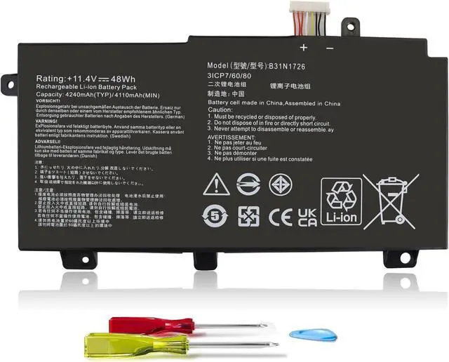 Main image of B31N1726 11.4V 48Wh Laptop Battery for ASUS TUF Gaming FX504 FX504G FX504GD FX504GE FX504GM FX505 FX505DT FX505DV FX505DU FX505DY FX505GT FX505GE FX505GD FX505GM FX80 FX80G FX80GD FX80GE FX80GM FX86