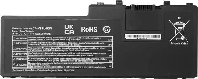 Main image of CF-VZSU0QW CF-20 CF20 Battery Replacement for Panasonic ToughBook Toughpad FZ-A2 Mk1 Tablet PC XP CF-VZSU0QJS CF-VZSU0QK CF-VZSU0QR CF-VEK20 11.4V 2600mAh 30Wh