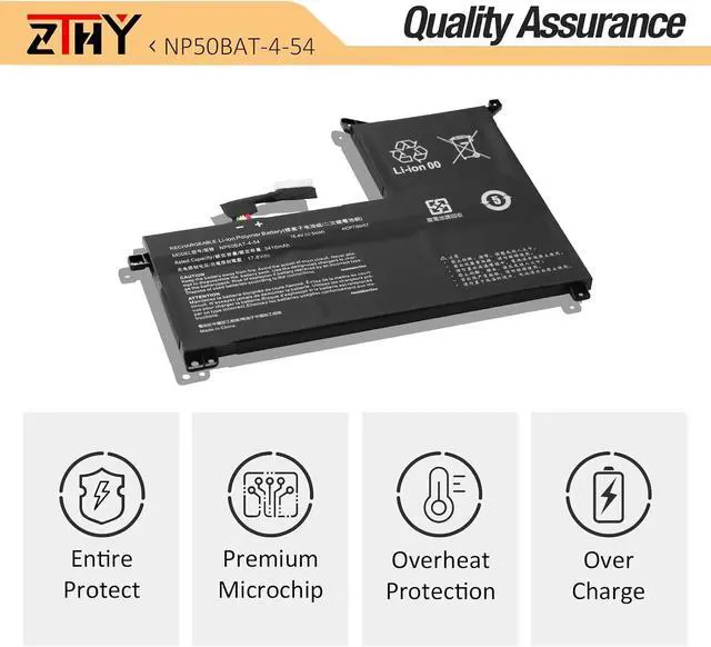 Alt view image 5 of 7 - 54Wh NP50BAT-4-54 Laptop Battery Replacement for Colorful X15 AT X15 XS22