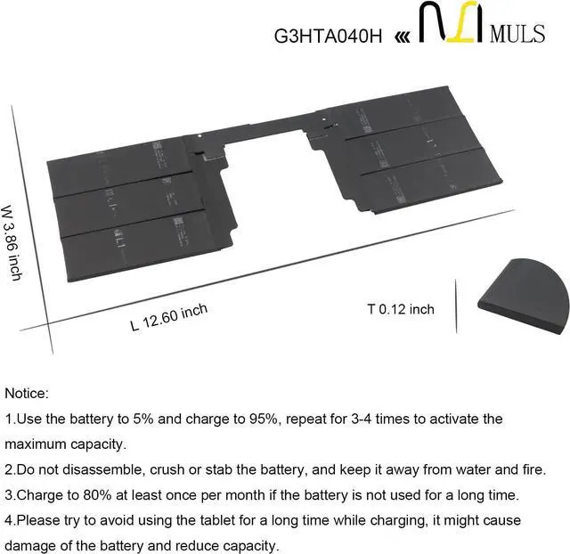 Alt view image 7 of 7 - MULS G3HTA040H G3HTA041H Keyboard Laptop Battery for Microsoft Surface Book