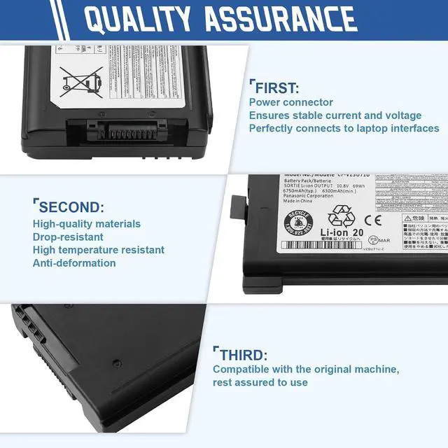 Alt view image 5 of 7 - ANTIEE CF-VZSU71U Laptop Battery Replacement for Panasonic Toughbook CF-30 CF-31 CF-53 CF30 CF31 CF53 CF-VZSU1430U CF-VZSU72UCF-VZSU46 CF-VZSU46S CF-VZSU46R CF-VZSU46U 69WH
