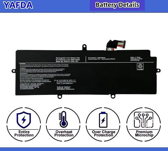 Alt view image 4 of 5 - PA5331U-1BRS Laptop Battery Replacement for Toshiba Dynabook Portege A30-E X30L-G R30-A R30-E/Dynabook Portege Terca A30-G A30-E-102 A40-G A40-E A40-E-155 Series PA5331U