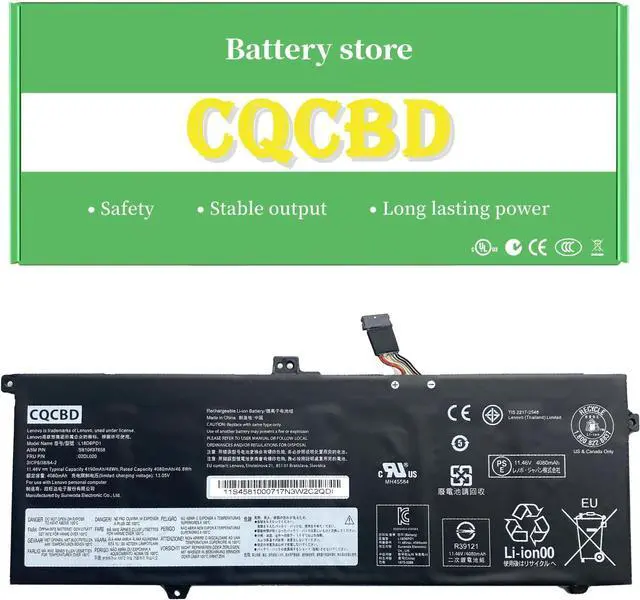Main image of CQCQ L18D6PD1 L18M6PD2 L18C6PD1 L18M6PD1 Battery for Lenovo ThinkPad X13 X390 X395 Series SB10K97655 02DL017 02DL018 SB10K97657 02DL019 02DL020 (11.46V 48Wh/4190mAh)