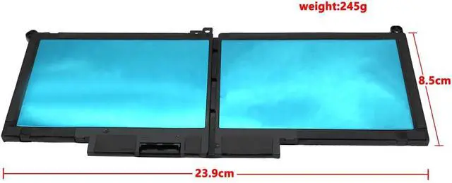 Alt view image 3 of 6 - Tanch F3YGT Laptop Battery for DELL 13 7280 7380 DM3WC 2X39G 453-BBCF MYJ96 KG7VF 451-BBYE H2V87 V4940 7.6V 7500mAh/60Wh