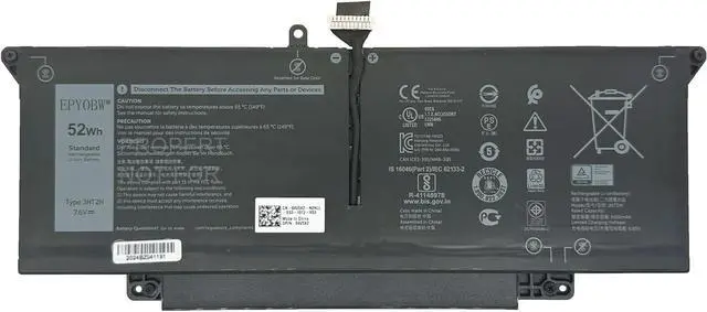 Main image of JHT2H Battery 52Wh 6500mAh 7.6V Y7HR3 35J09 4V5X2 HRGYV WY9MP XMV7T