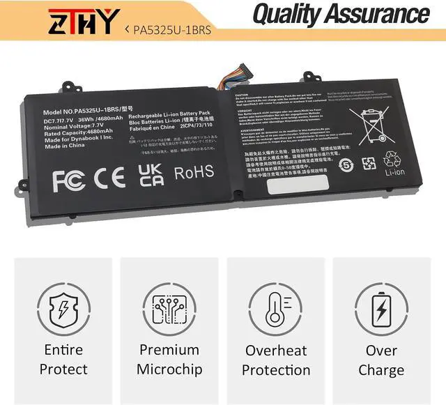Alt view image 5 of 7 - 36Wh PA5325U-1BRS Laptop Battery Replacement for Toshiba Portege X30-T-E