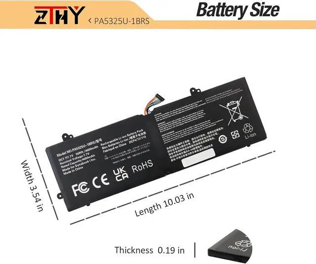 Alt view image 7 of 7 - 36Wh PA5325U-1BRS Laptop Battery Replacement for Toshiba Portege X30-T-E