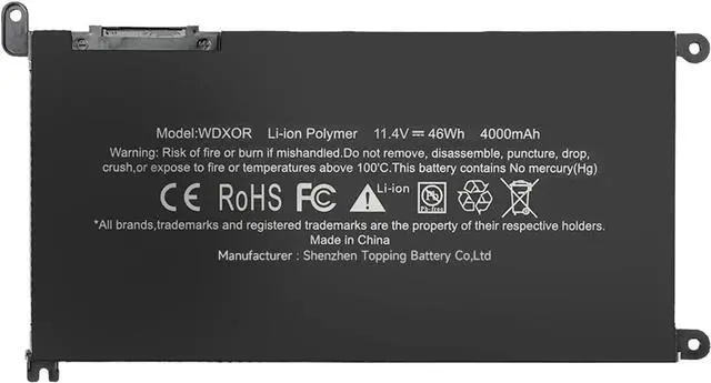 Main image of WDXOR Laptop Battery for Dell Inspiron 13 5368 5378 5379 7368 7378 15 5565 5567 5568 5578 5580 7560 7569 7570 Latitude 3500 3580 3590 Vostro 14 5468 Vostro 15 5568 WDX0R