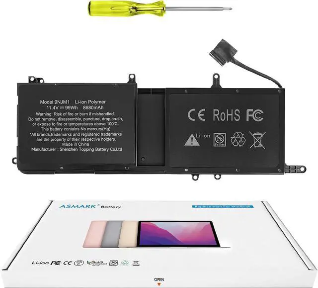 Main image of ASMARK 9NJM1 Battery Replacement for Dell Alienware 15 R3 R4 17 R4 R5 Series ALW17C-D1738 ALW17C-D1748 ALW17C-D1758 P31E P69F 9NJM1 Laptop Battery