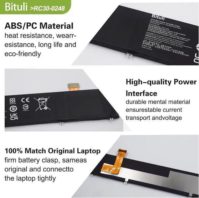Alt view image 3 of 6 - RC30-0248 Laptop Battery for Razer Blade Advanced 15 2018 2019 2020 2021 RTX 2060 2070 2080 RZ09-02385 RZ09-02386 RZ09-02386E92 RZ09-02486 RZ09-02886 RZ09-02887 RZ09-02888 RZ09-0301